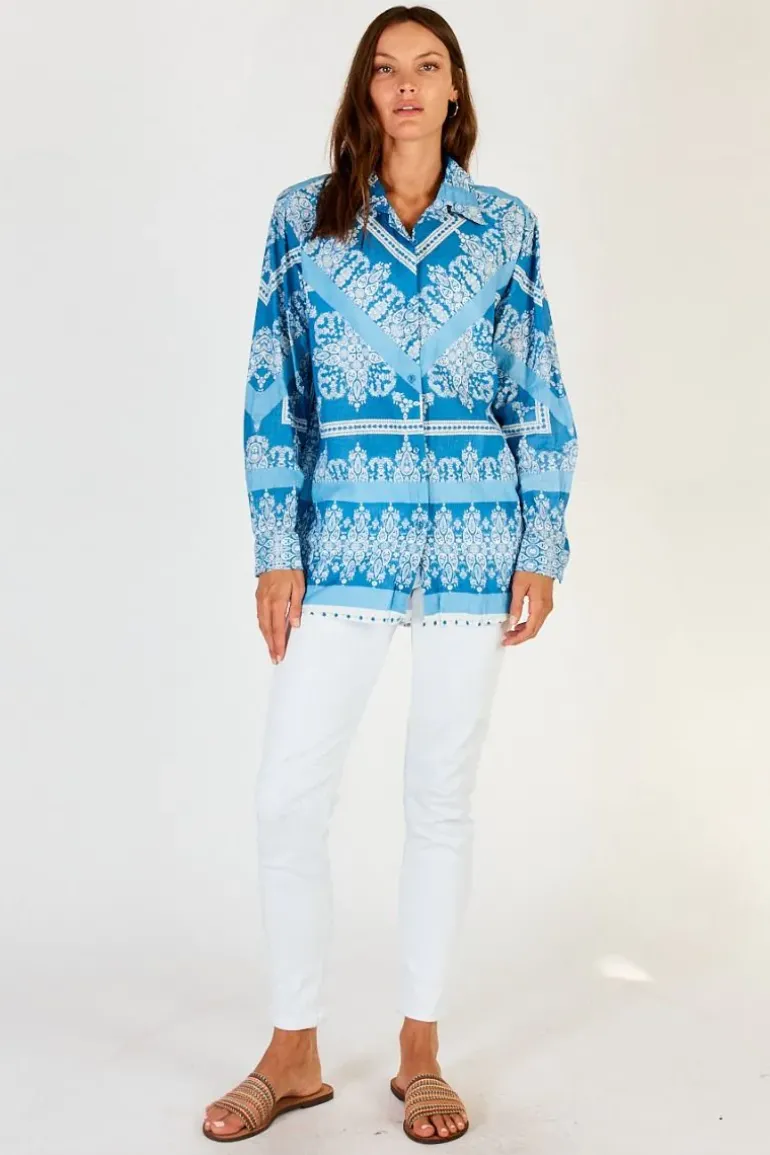 Lula Soul Bandana Shirt In Ocean