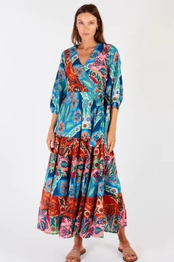 Lula Soul Poeta Wrap Dress In Multi