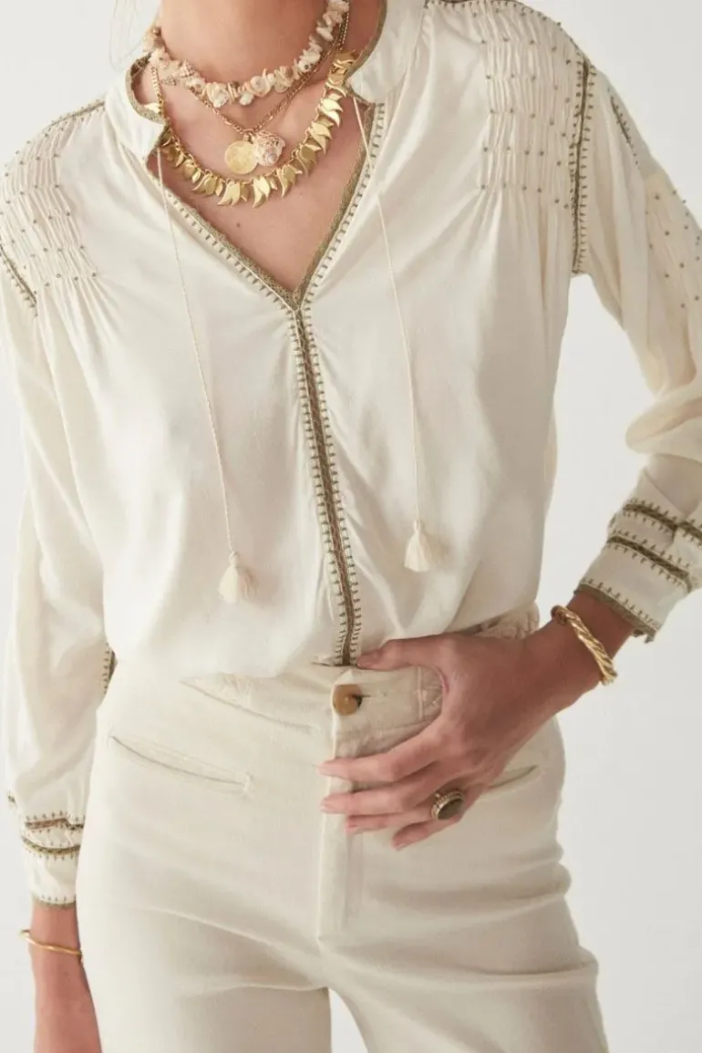 Maison Hotel Asha Blouse In Khaki