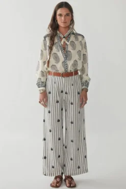 Maison Hotel Indira Pant In Stripe