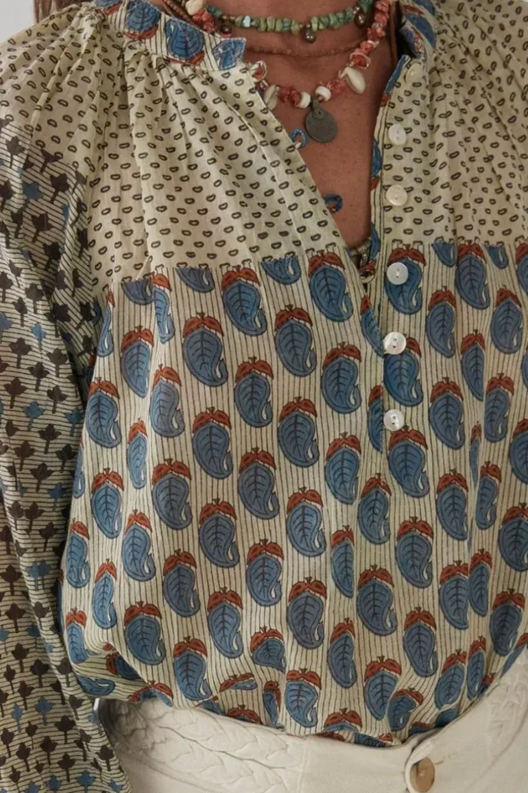 Maison Hotel Paloma Blouse In Blue