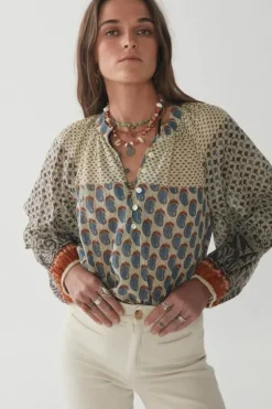 Maison Hotel Paloma Blouse In Blue