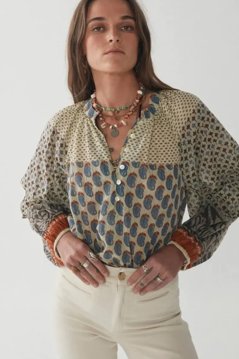 Maison Hotel Paloma Blouse In Blue