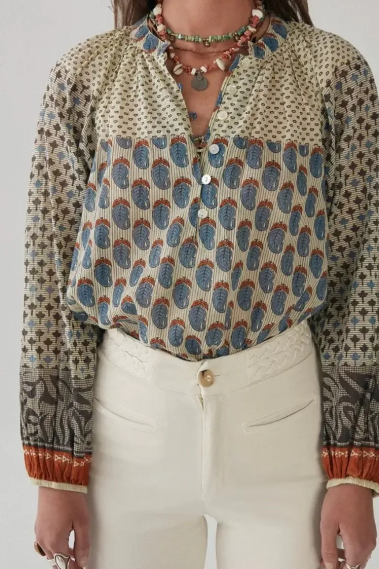 Maison Hotel Paloma Blouse In Blue
