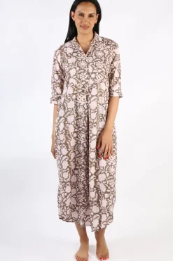 Mandalay Emily Maxi Shirtdress In Cocoa