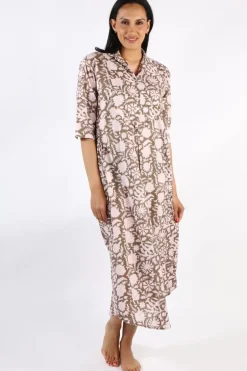 Mandalay Emily Maxi Shirtdress In Cocoa