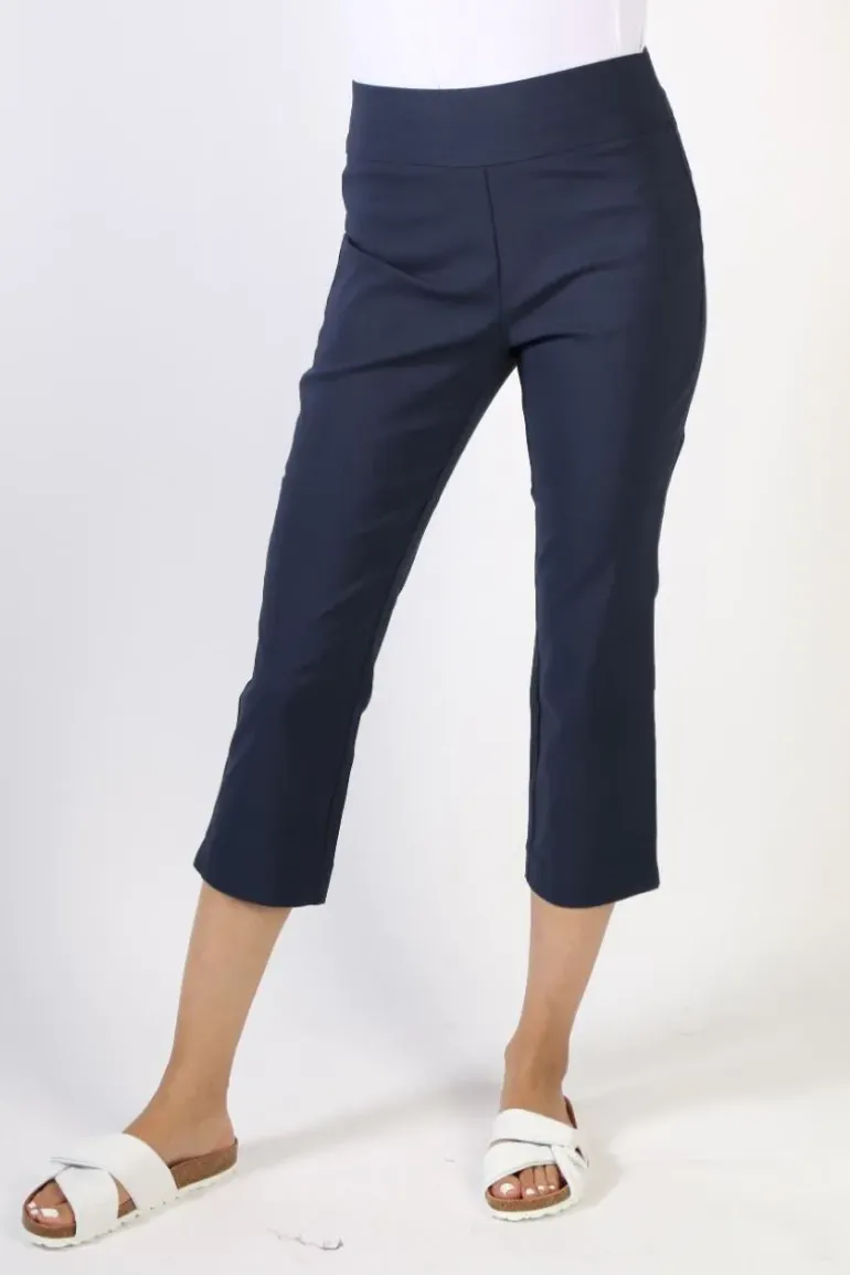 Marco Polo Bengaline Capri Pant In Navy