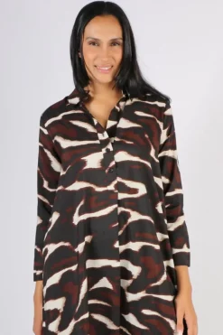 Masai Nikkini Printed Dress In Coffee