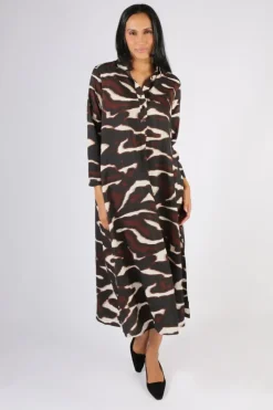 Masai Nikkini Printed Dress In Coffee