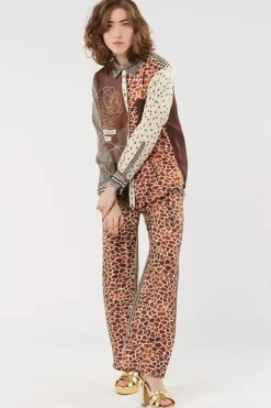 Me369 Bailey Pant In Chocolate Print