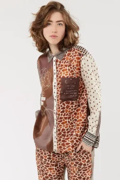 Me369 Isabel Shirt In Chocolate Print