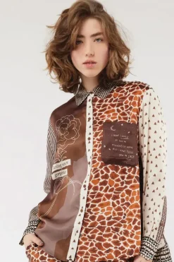 Me369 Isabel Shirt In Chocolate Print