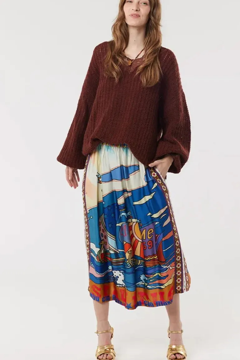 Me369 Vanessa Skirt In Nautical Print