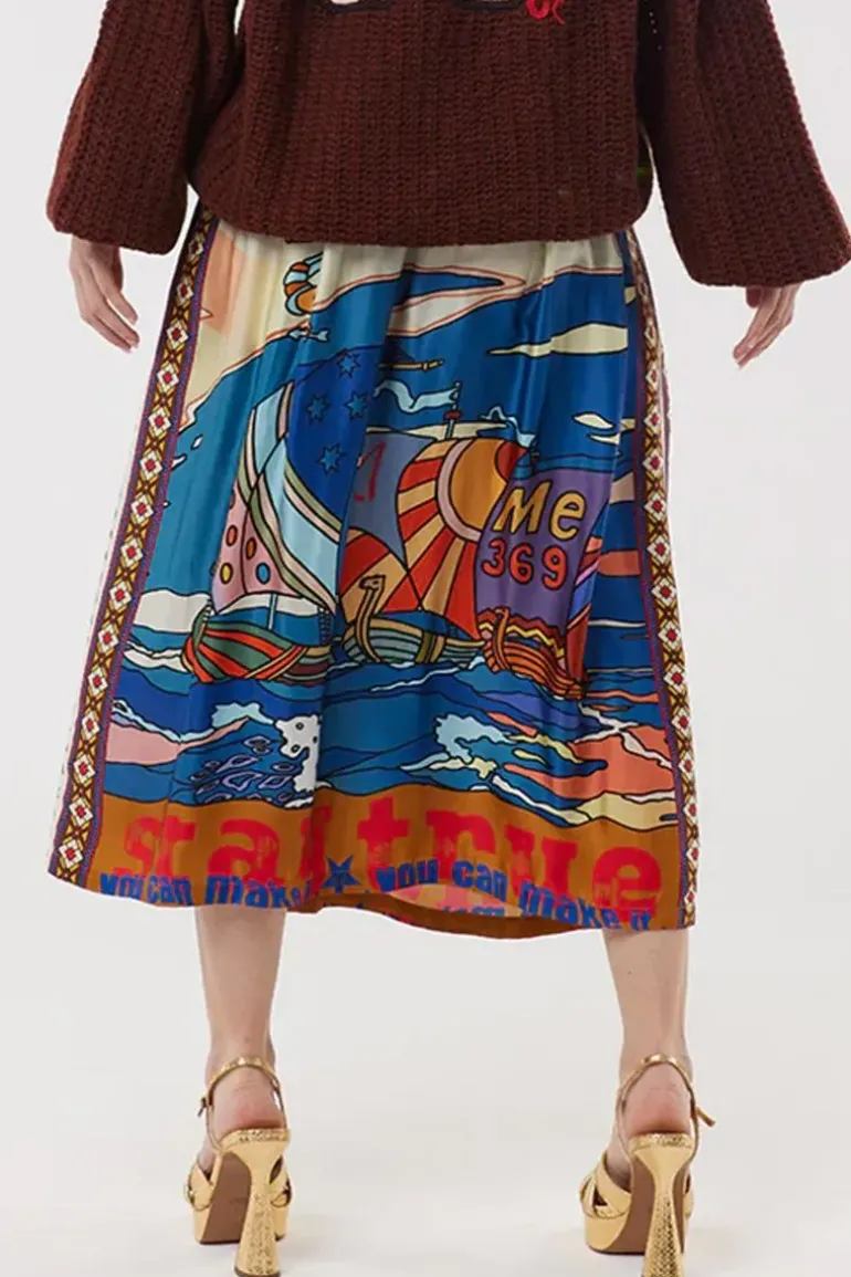 Me369 Vanessa Skirt In Nautical Print