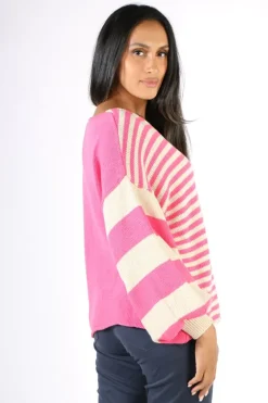 Milson Ottavia Stripe Jumper In Fuchsia