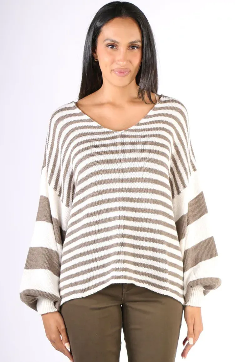 Milson Ottavia Stripe Jumper In Mink