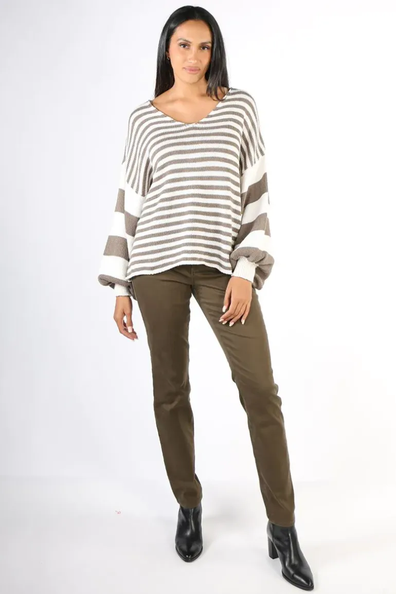 Milson Ottavia Stripe Jumper In Mink