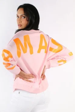 Miss Goodlife Namaste Sweat Top In Rose