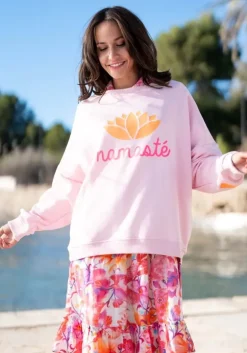 Miss Goodlife Namaste Sweat Top In Rose