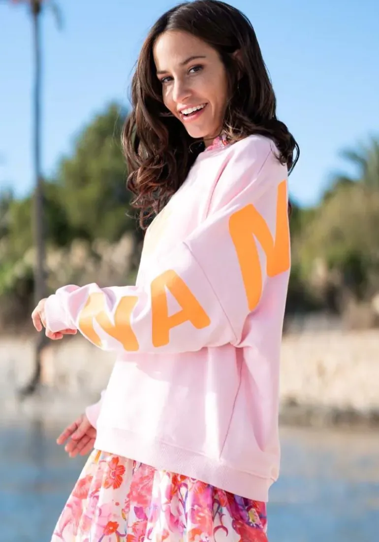 Miss Goodlife Namaste Sweat Top In Rose