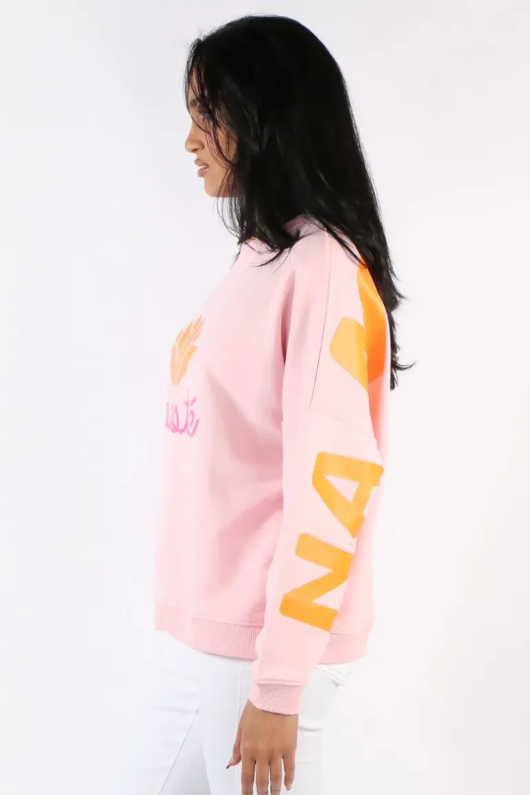 Miss Goodlife Namaste Sweat Top In Rose
