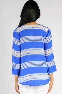 Monica Stripe Top In Blue By Anupamaa