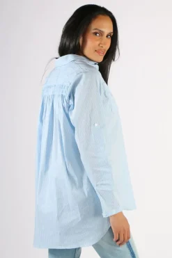 Mos Mosh Clear Skies Overshirt In Stripe