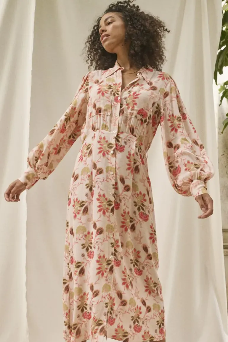 Mos Mosh Emerson Silver Floral Dress In Print