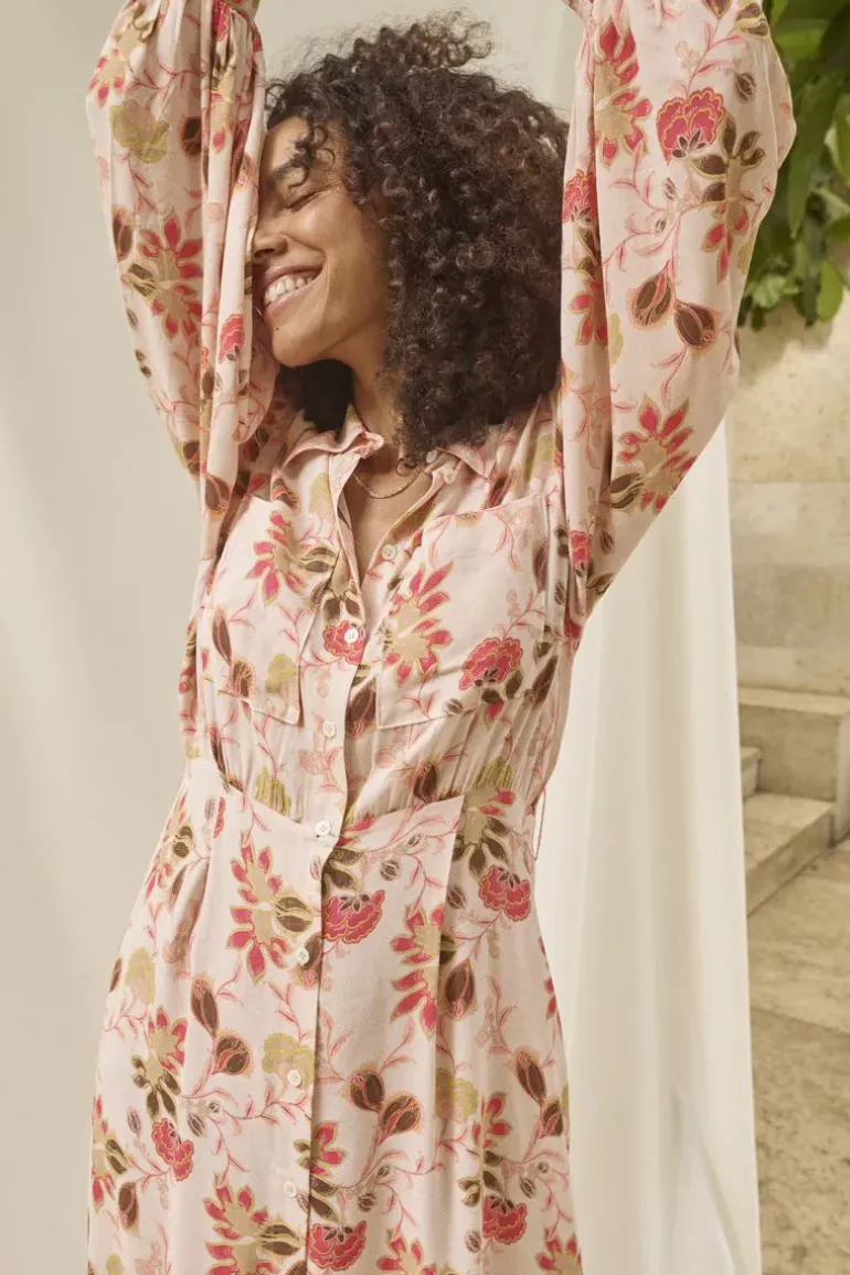 Mos Mosh Emerson Silver Floral Dress In Print