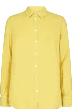 Mos Mosh Kali Linen Shirt In Chartreuse