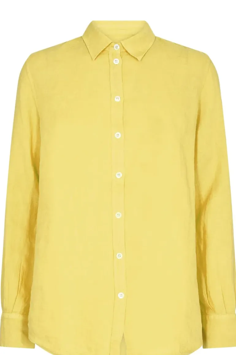 Mos Mosh Kali Linen Shirt In Chartreuse