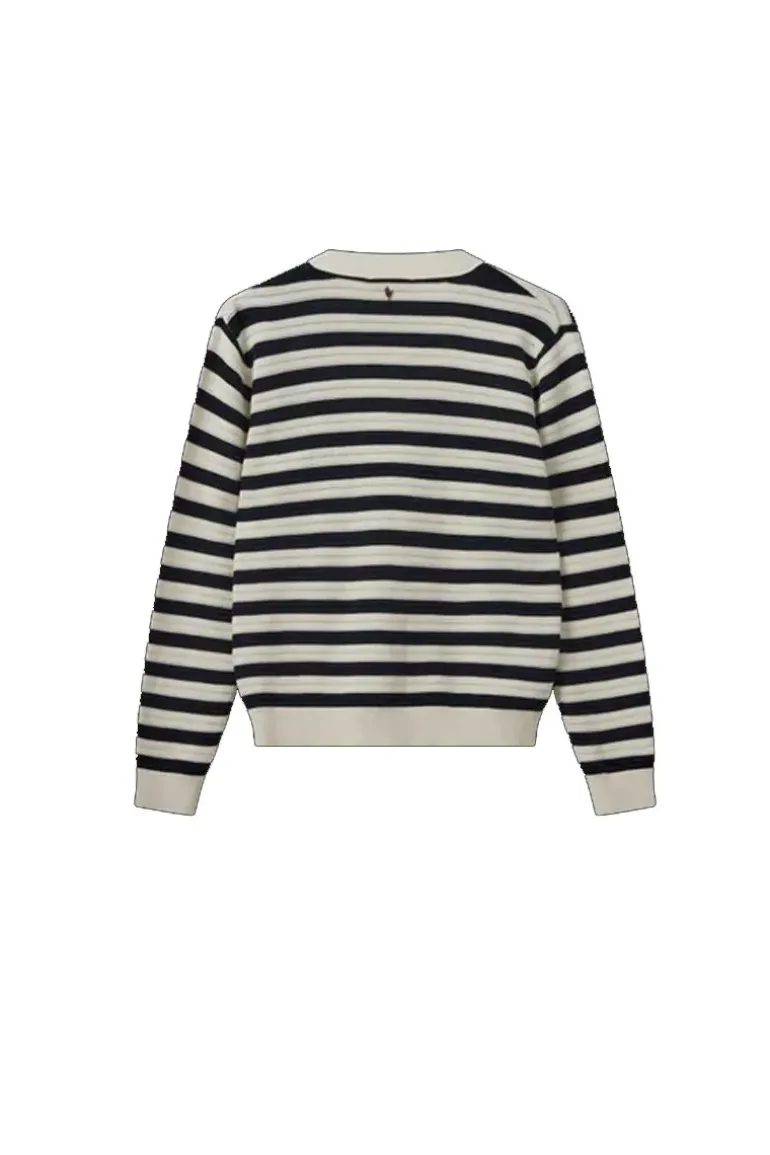 Mos Mosh Kisana Stripe Cardi In Ecru