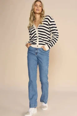 Mos Mosh Kisana Stripe Cardi In Ecru