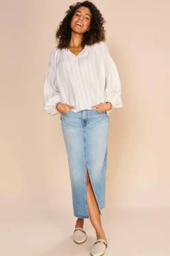 Mos Mosh Safi Striped Shirt In Ecru