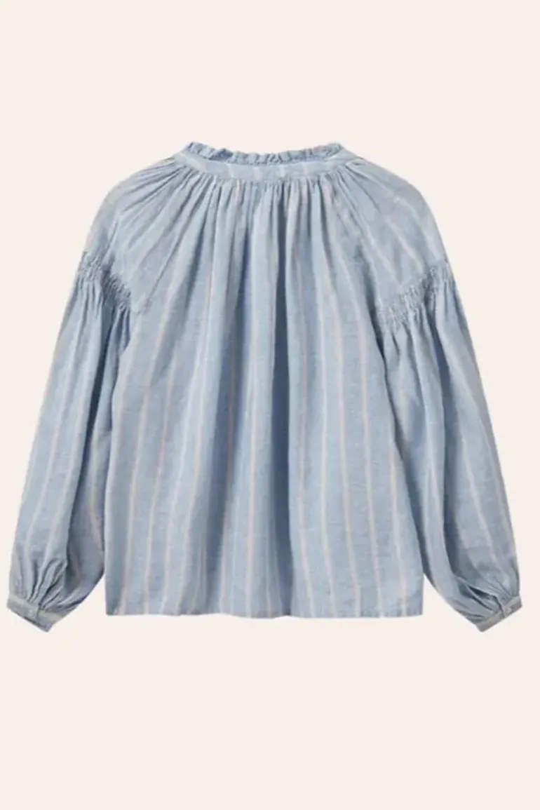 Mos Mosh Safi Striped Shirt In Blue