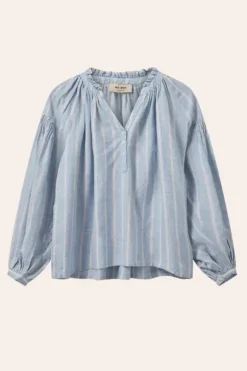 Mos Mosh Safi Striped Shirt In Blue