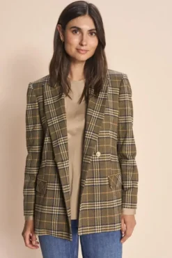 Mos Mosh Wanda Soft Twill Blazer In Check