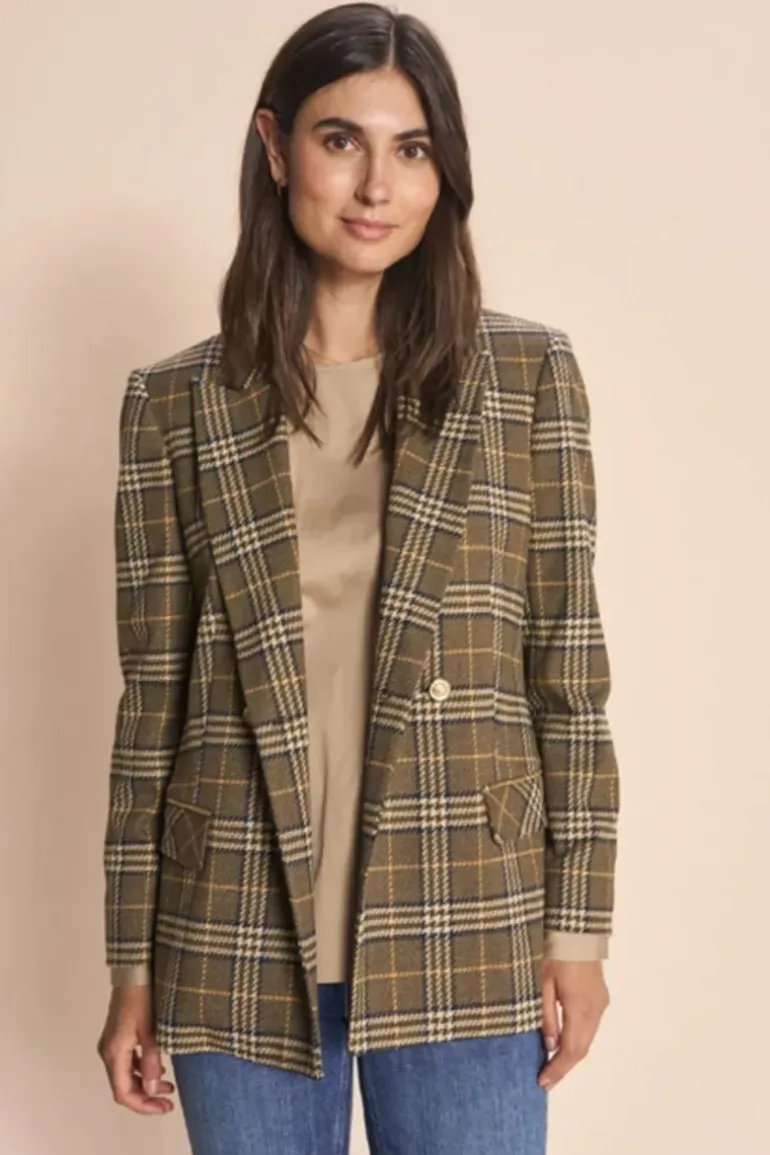 Mos Mosh Wanda Soft Twill Blazer In Check
