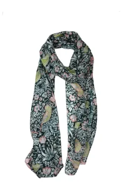 Namaskar Bird Silk Scarf In Print