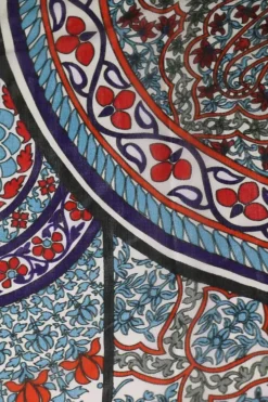 Namaskar Floral Silk Wrap In Navy