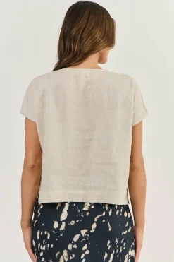 Naturals Cap Sleeve Top In Sand