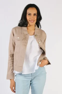 Naturals Frayed Jacket In Tan