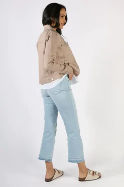 Naturals Frayed Jacket In Tan