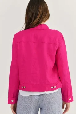 Naturals Frayed Jacket In Pink