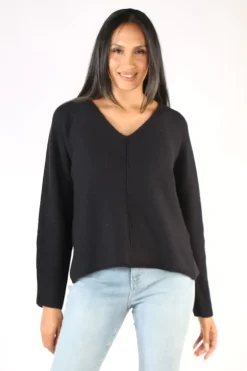 Naturals V Neck Jumper In Ink