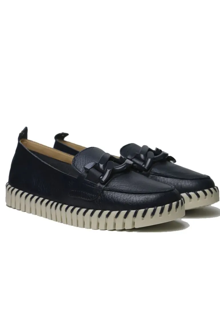 Neo By Nu Ziza Flat Chain Loafer In Marine