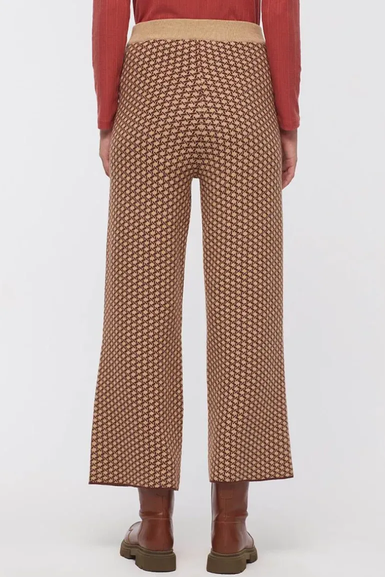 Nice Things Double Knit Jacquard Trousers In Check