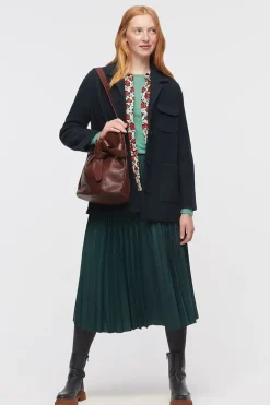 Nice Things Pleat Skirt In Green