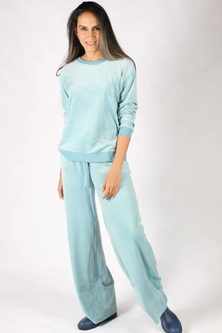 NYDJ Velour Wide Leg Jogger In Blue