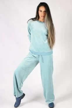 NYDJ Velour Wide Leg Jogger In Blue